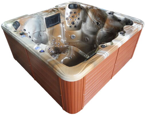 7803 6-Person Outdoor Spa Tub 150 Jets European Design Freestanding Square Shape Air Whirlpool Massage Balboa Control System