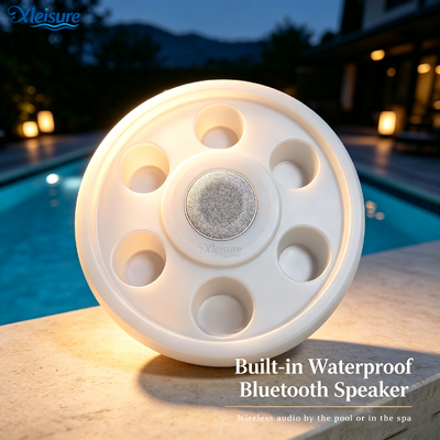 Πλωτό μπαρ μουσικής σπα με ηχείο Bluetooth, φως LED RGB, 6 ποτηροθήκες, αδιάβροχο πλωτό δίσκο ποτών για πάρτι στην πισίνα και το υδρομασάζ